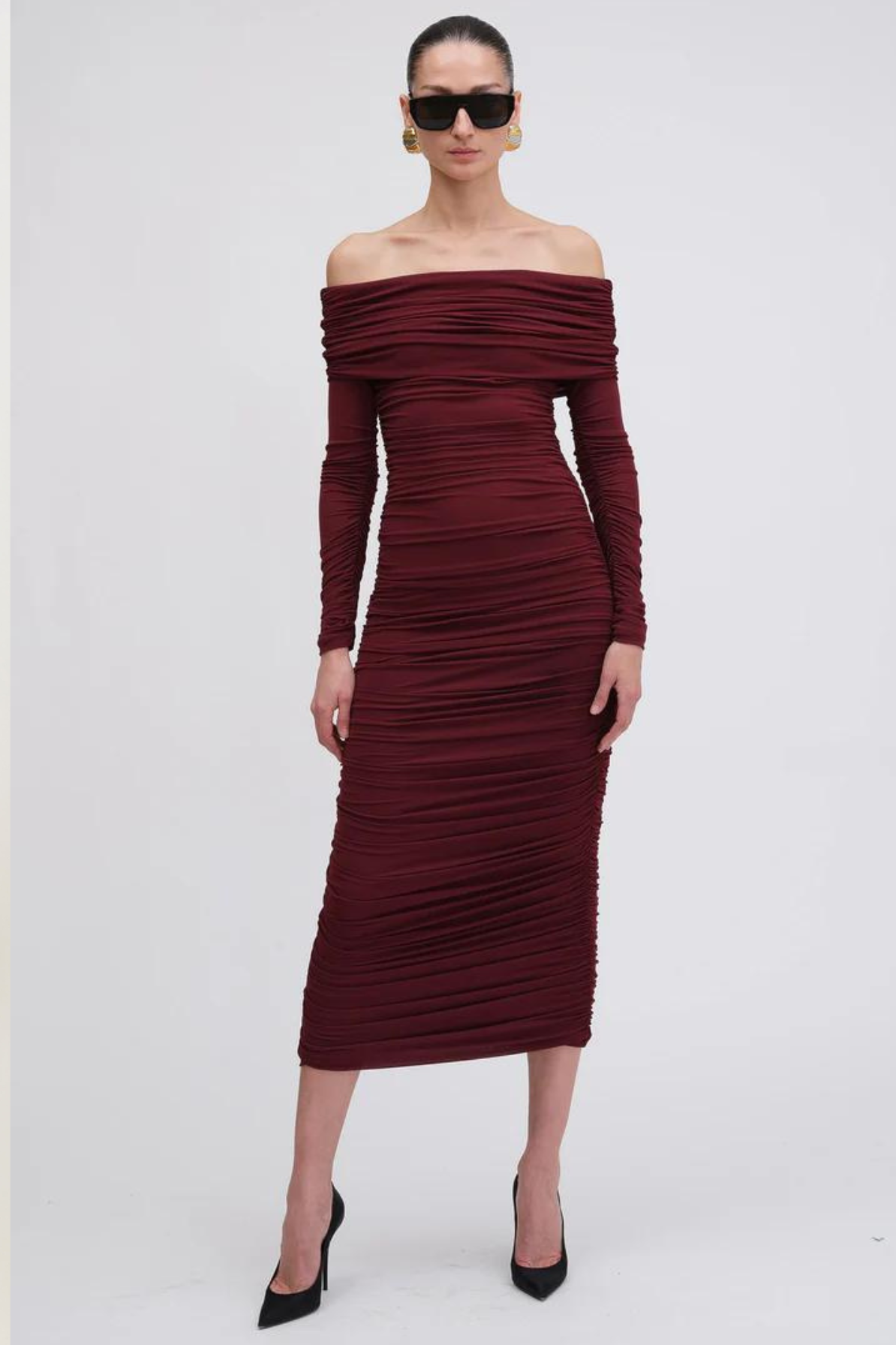 ronny kobo dress burgundy Brunch Date Maxi Dress – Adeline