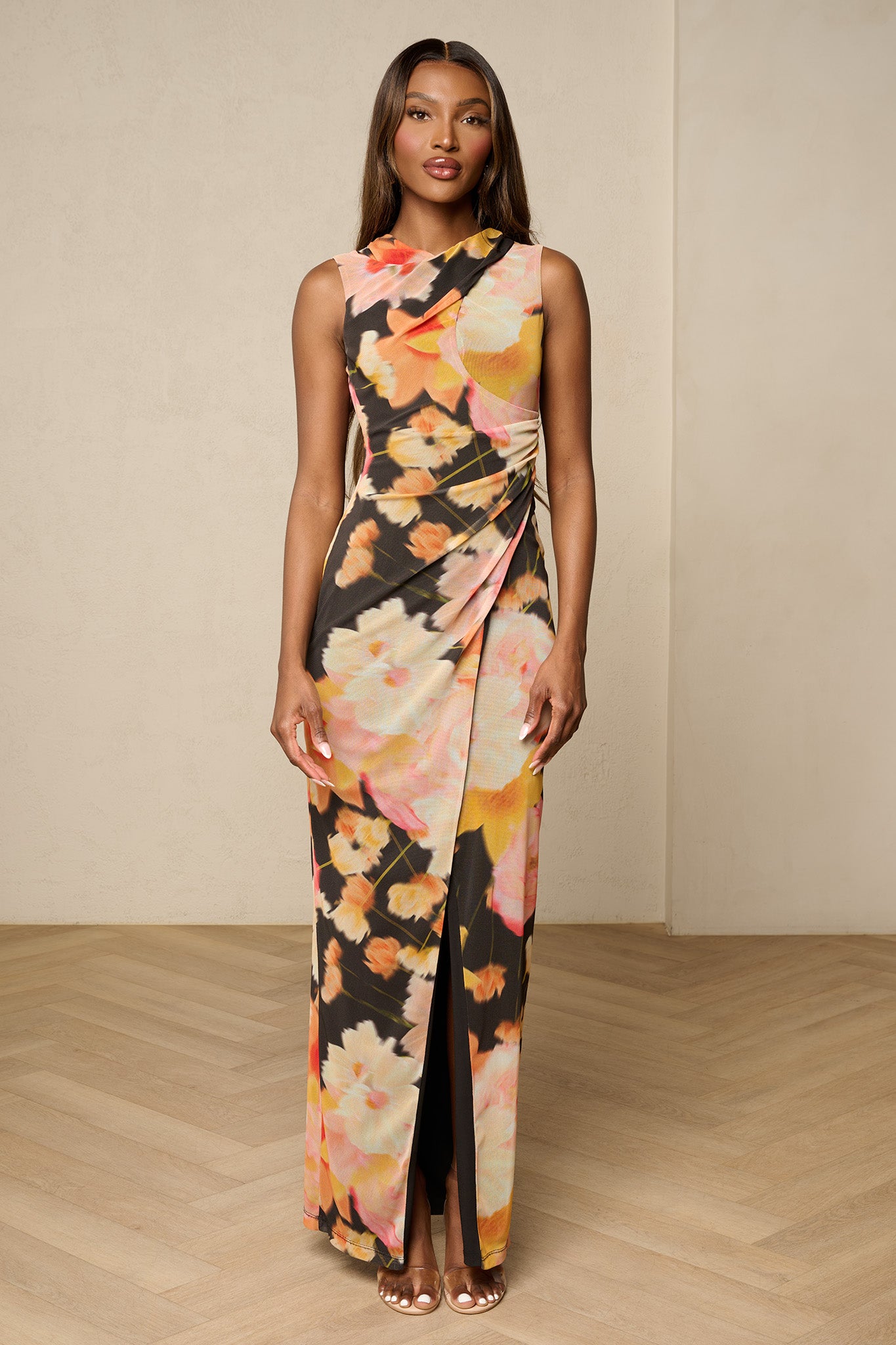 Golden Hour Mesh Gown by by Black Halo