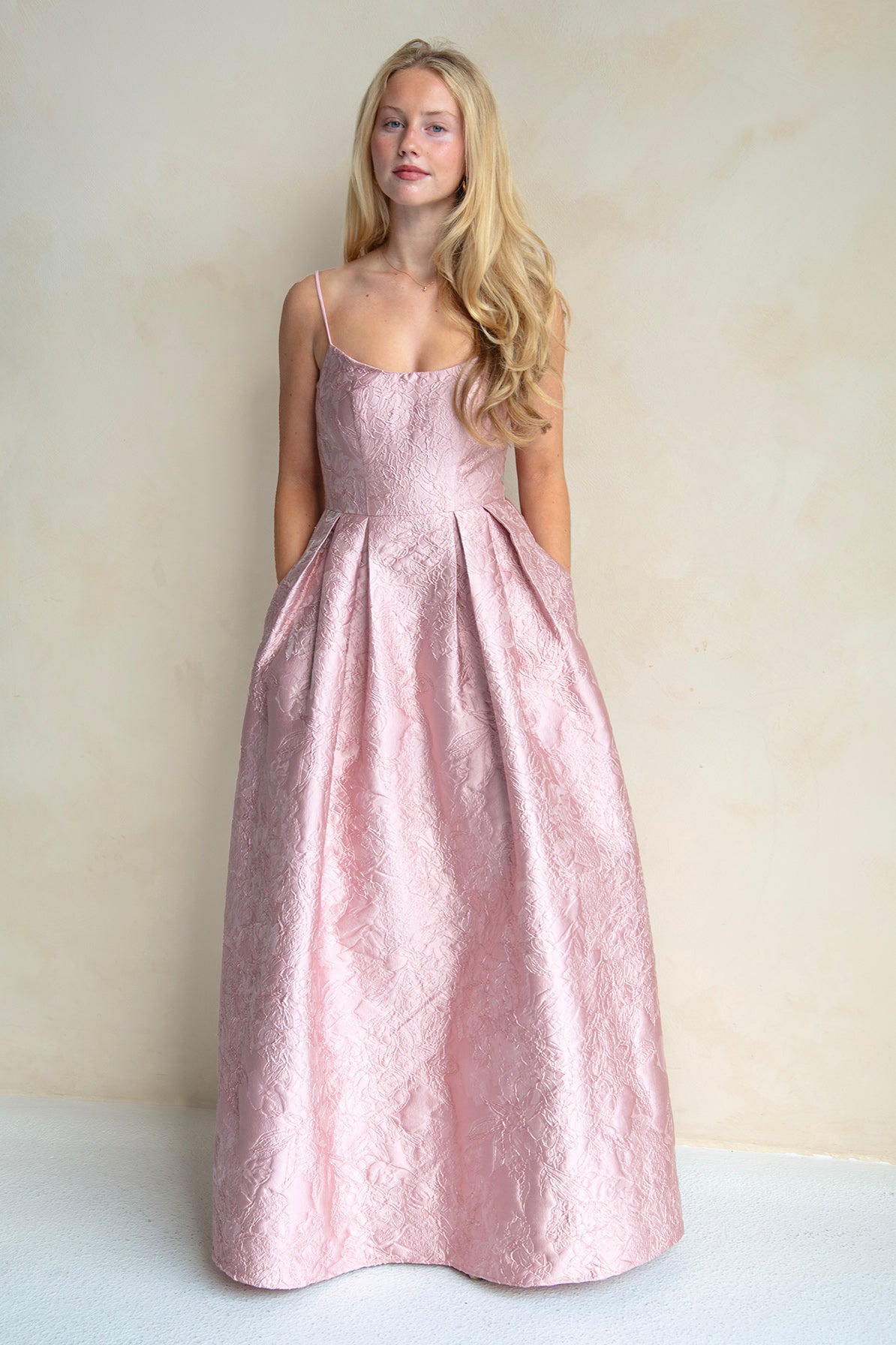 bariano embellished maxi dress Harmony Blush Jacquard Gown by Bariano (Petite Length)