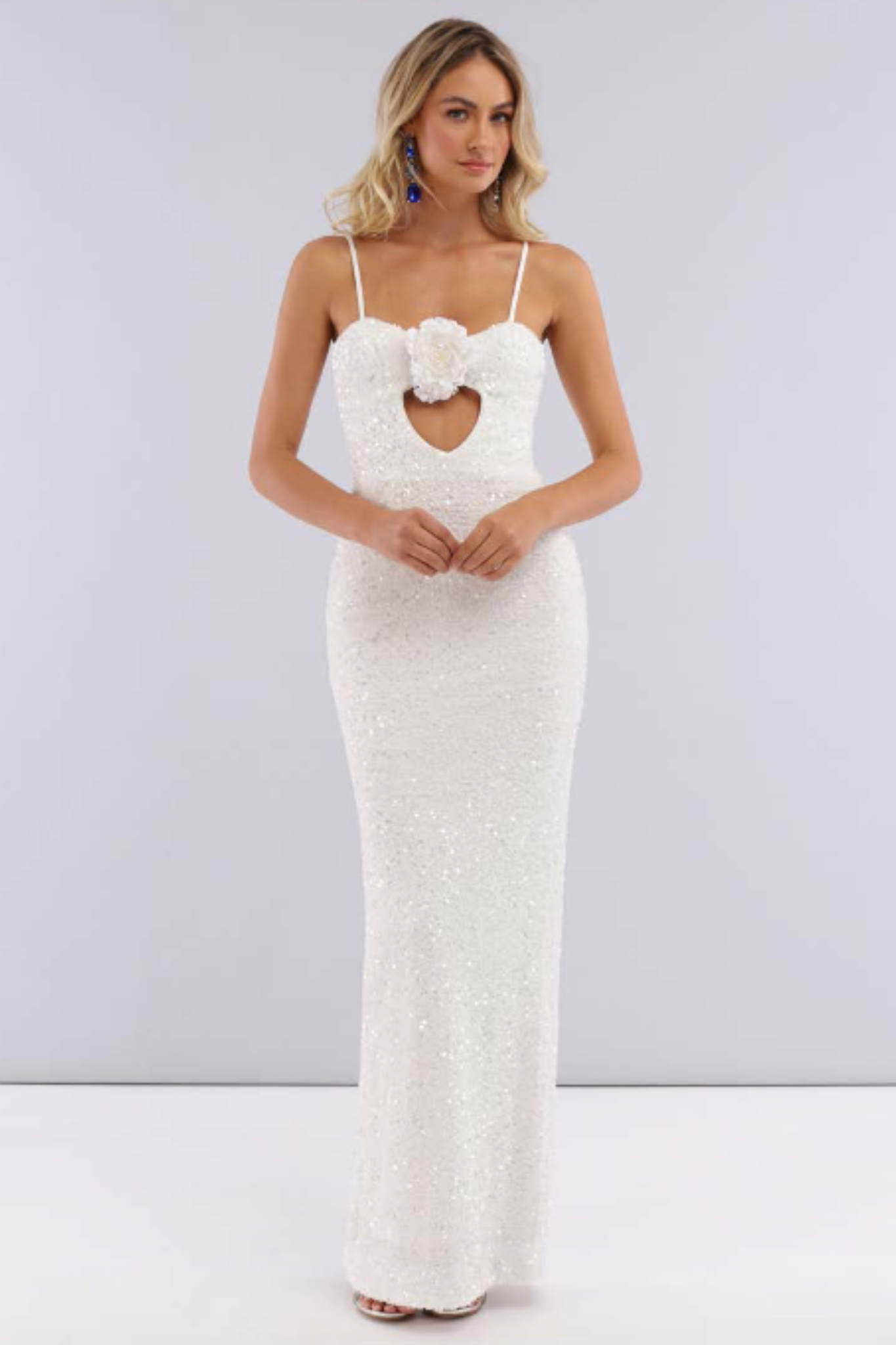 helsi white sequin dress MIMI OFF White / XS