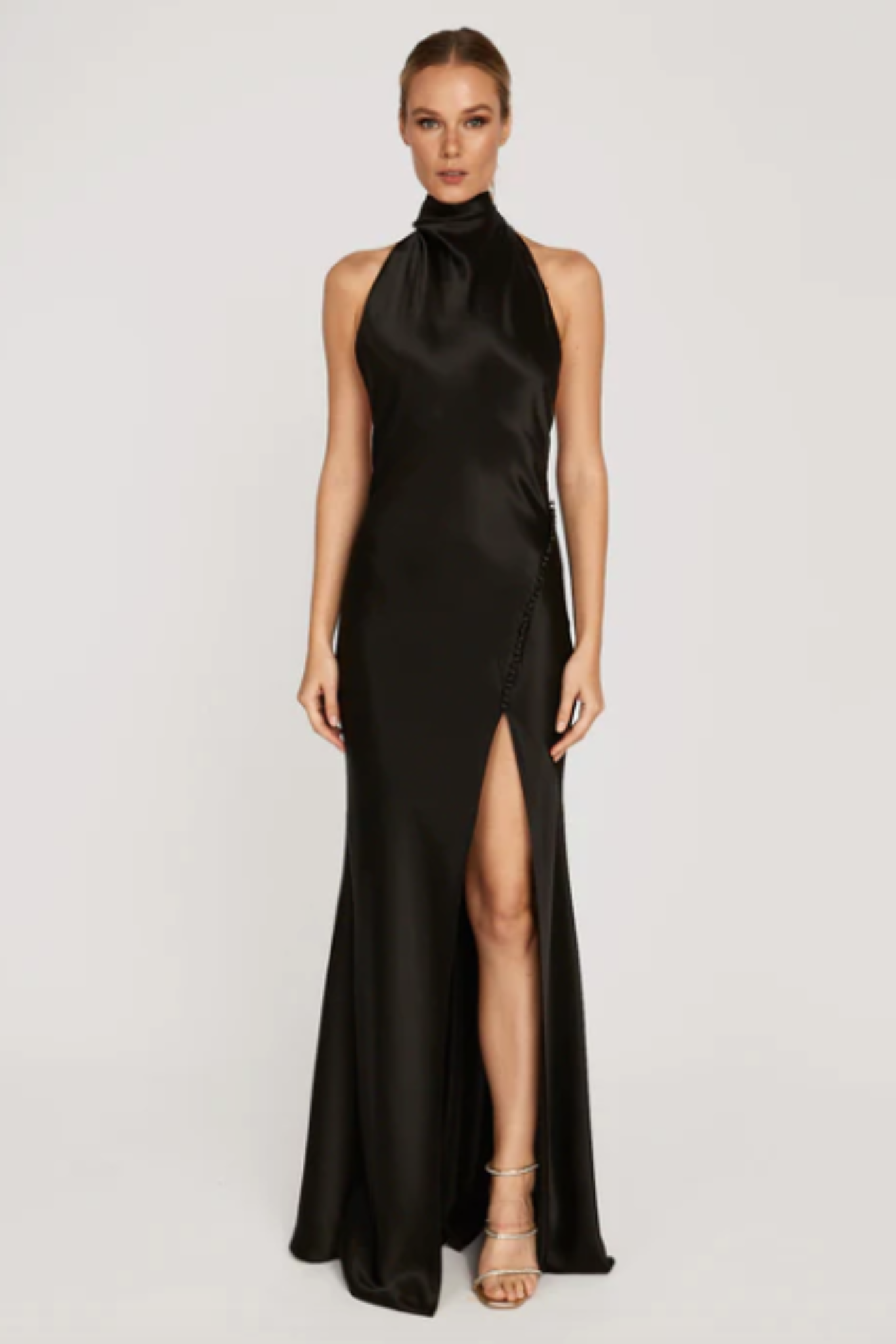 Penelope Satin Gown in Black by Sau Lee - RENTAL