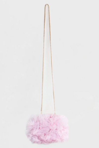 Soho Tulle Clutch in Pink by Gemy Maalouf - RENTAL
