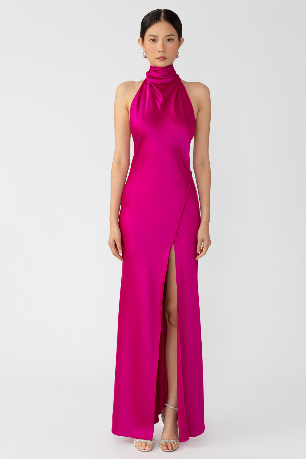 Penelope Satin Gown in Magenta by Sau Lee - RENTAL – The Fitzroy