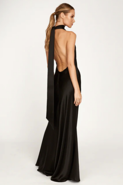 Penelope Satin Gown in Black by Sau Lee - RENTAL