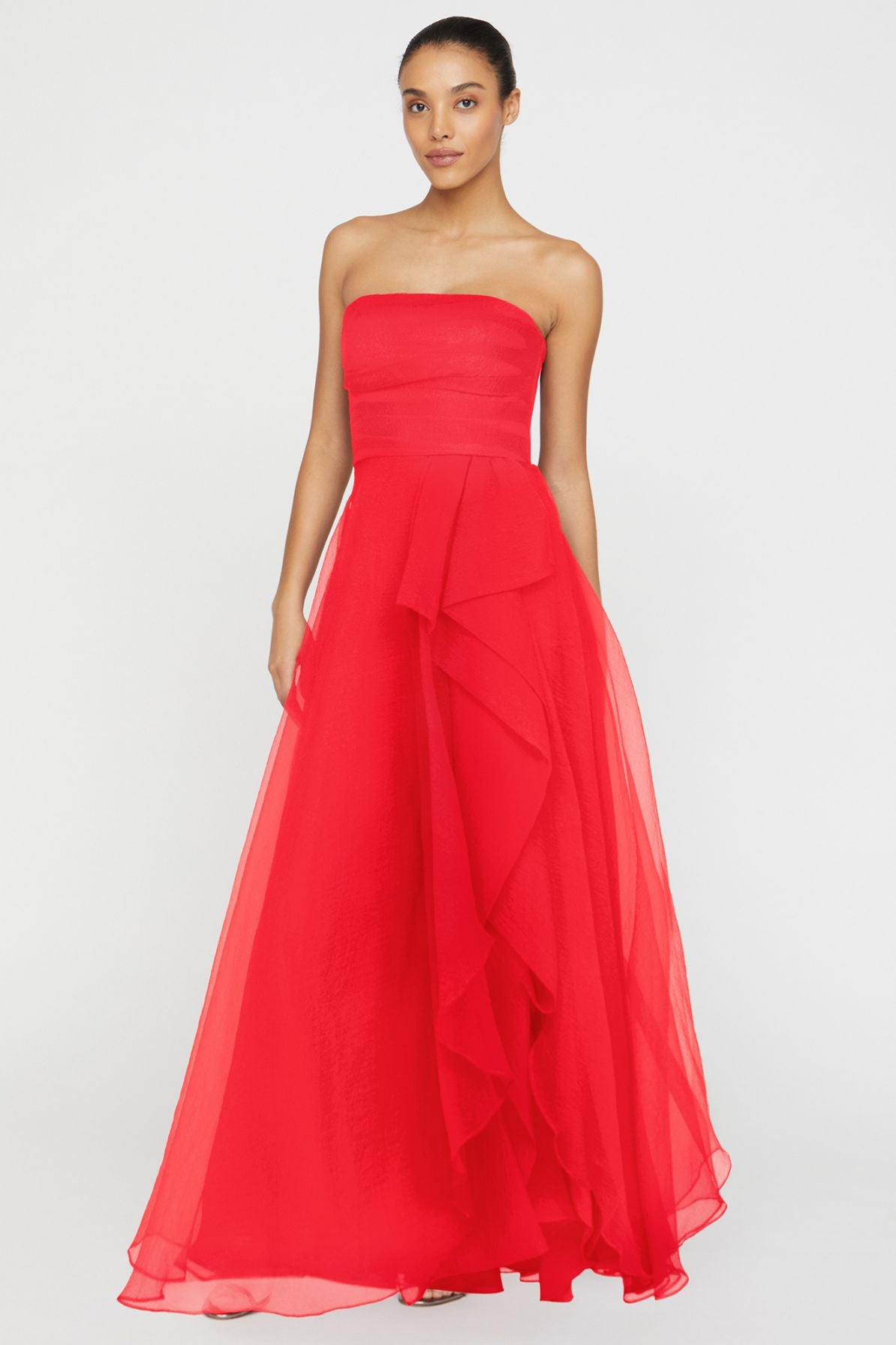 organza dress rental Rene Ruiz Collection Strapless Abstract-Print Gown, Blue, Women's, 4, Evening Formal Gala Gowns Mother of the Bride Groom Strapless Gowns
