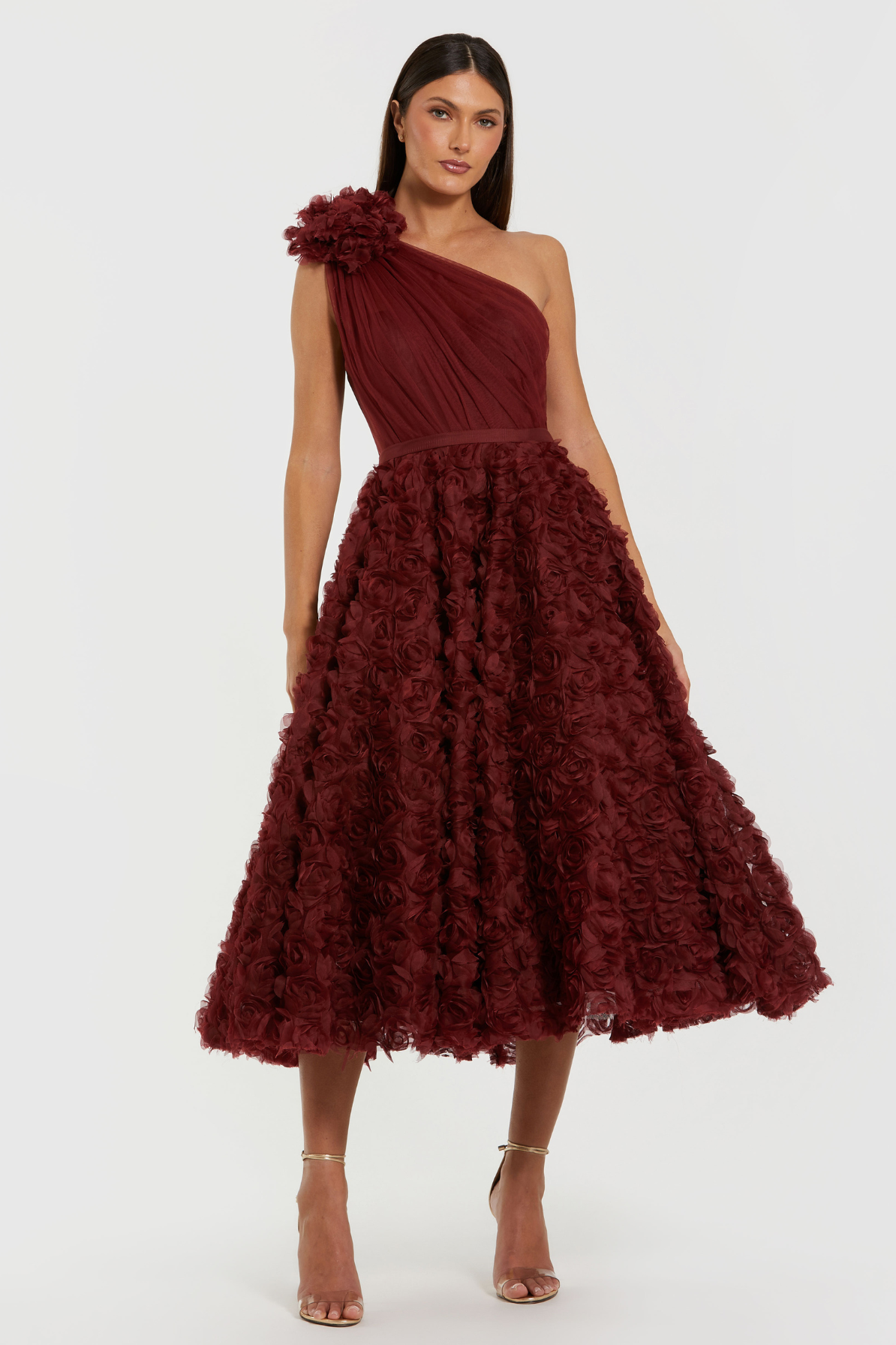 monty frill one shoulder dress Montage by Mon Cheri 221975 Ruffle One Shoulder Dress