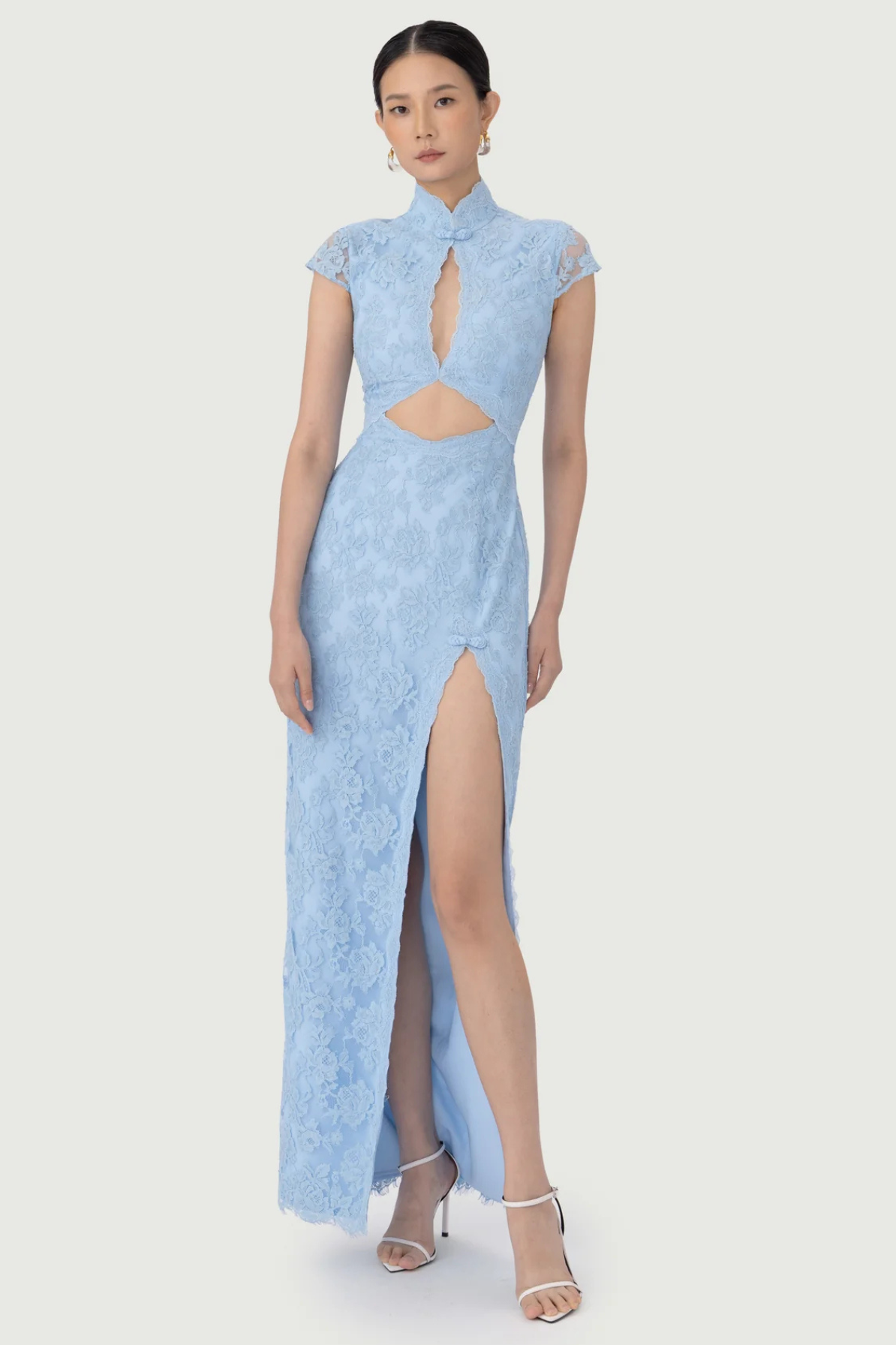 Moira Lace Gown in Sky Blue by Sau Lee - RENTAL  The Fitzroy