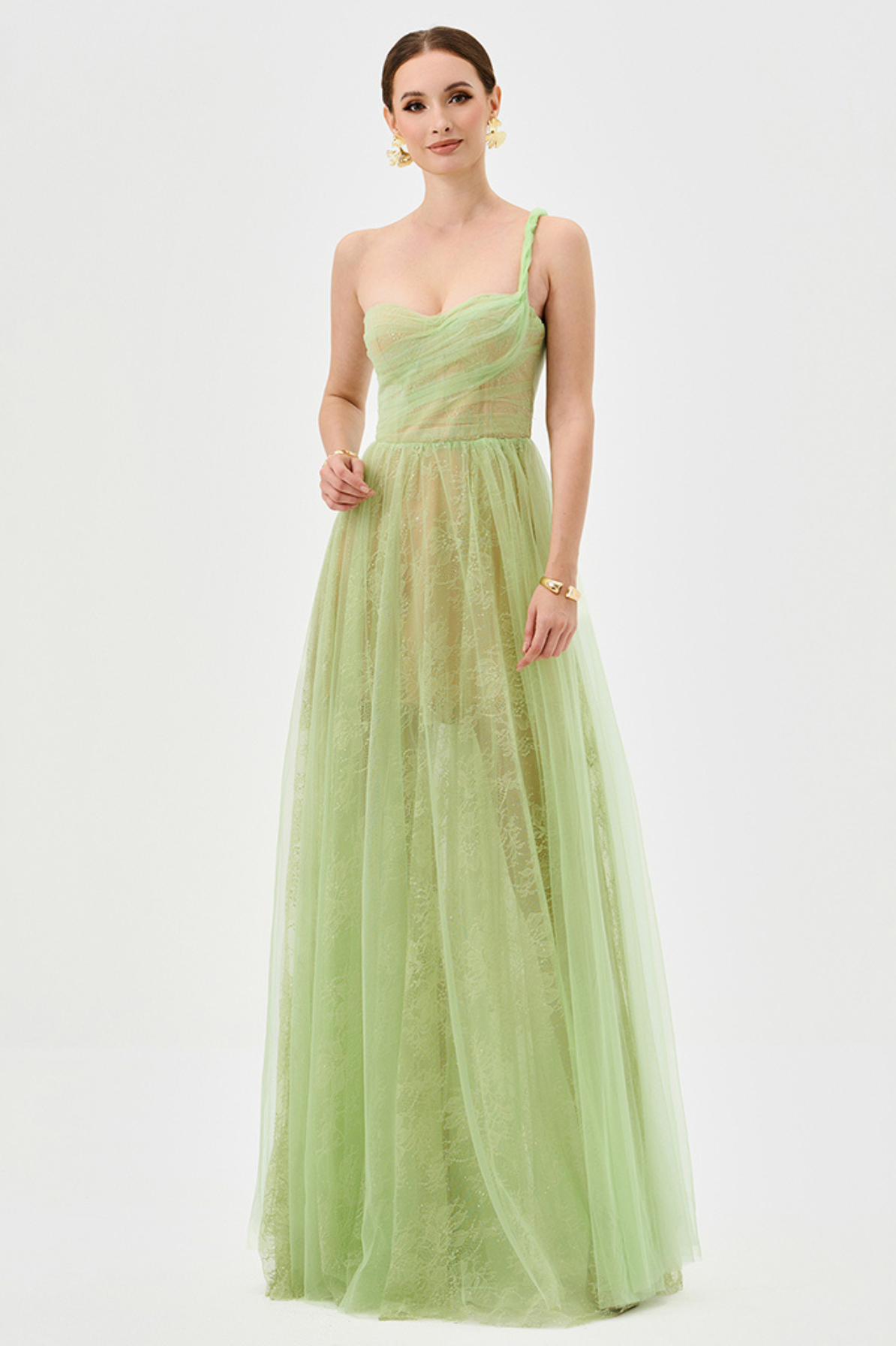bariano one shoulder dress Bariano Justine One Shoulder Cape Gown