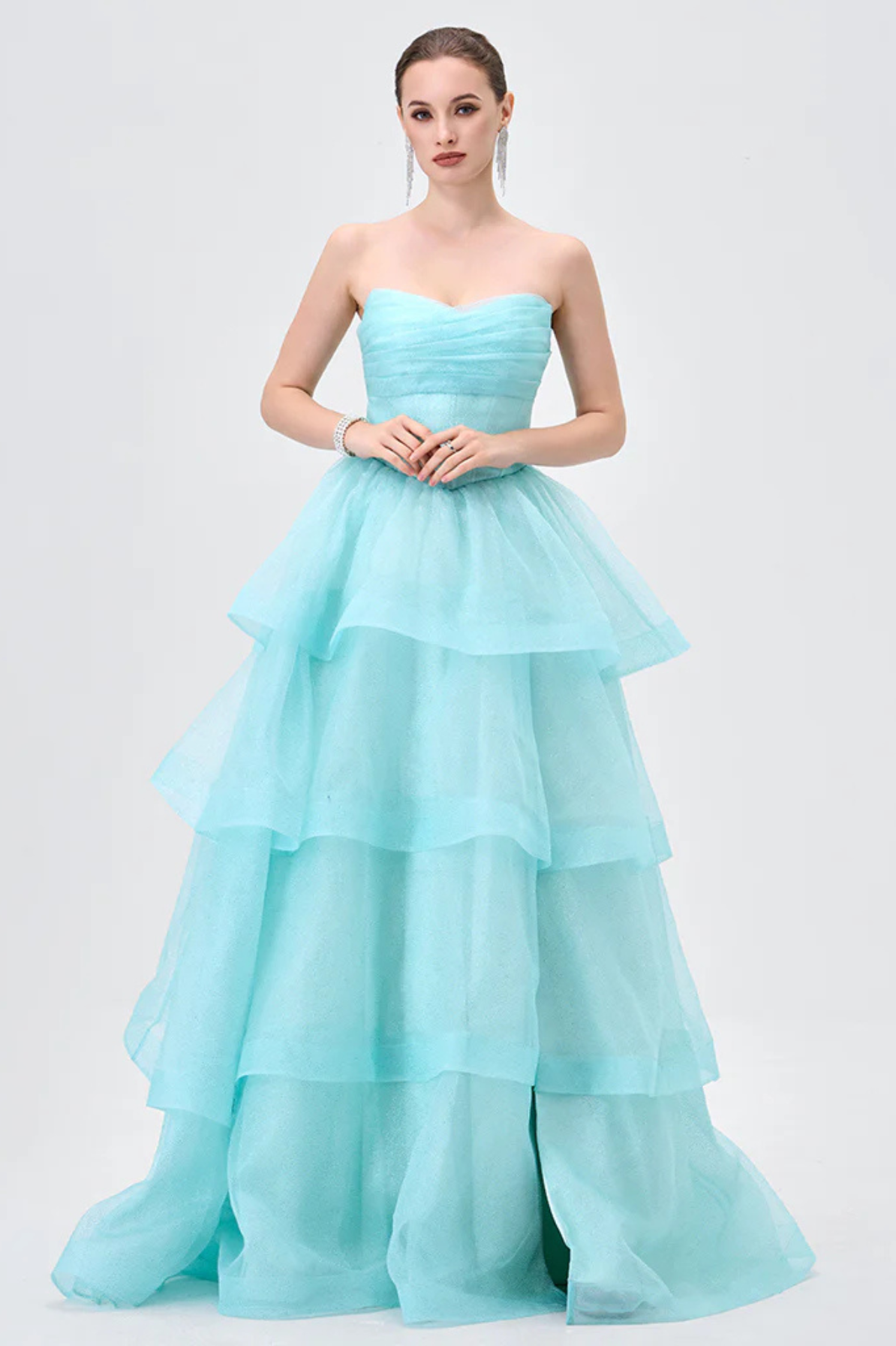 Tiff Strapless Tiered Ball Gown by Bariano - RENTAL The Fitzroy Tiff Strapless Tiered Ball Gown by Bariano - RENTAL The Fitzroy