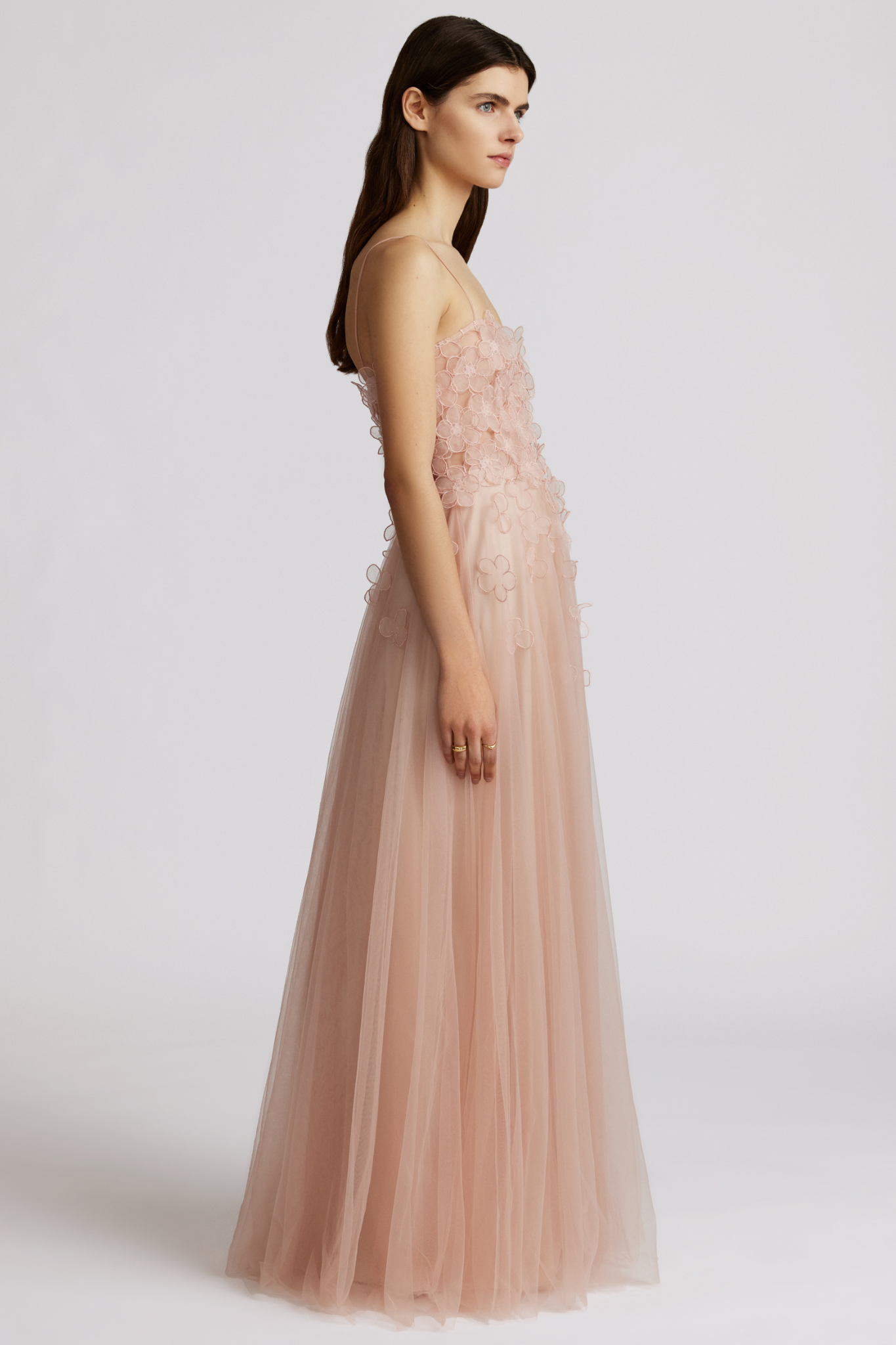 Zaria 3D Applique Tulle Gown by Zac Posen - RENTAL