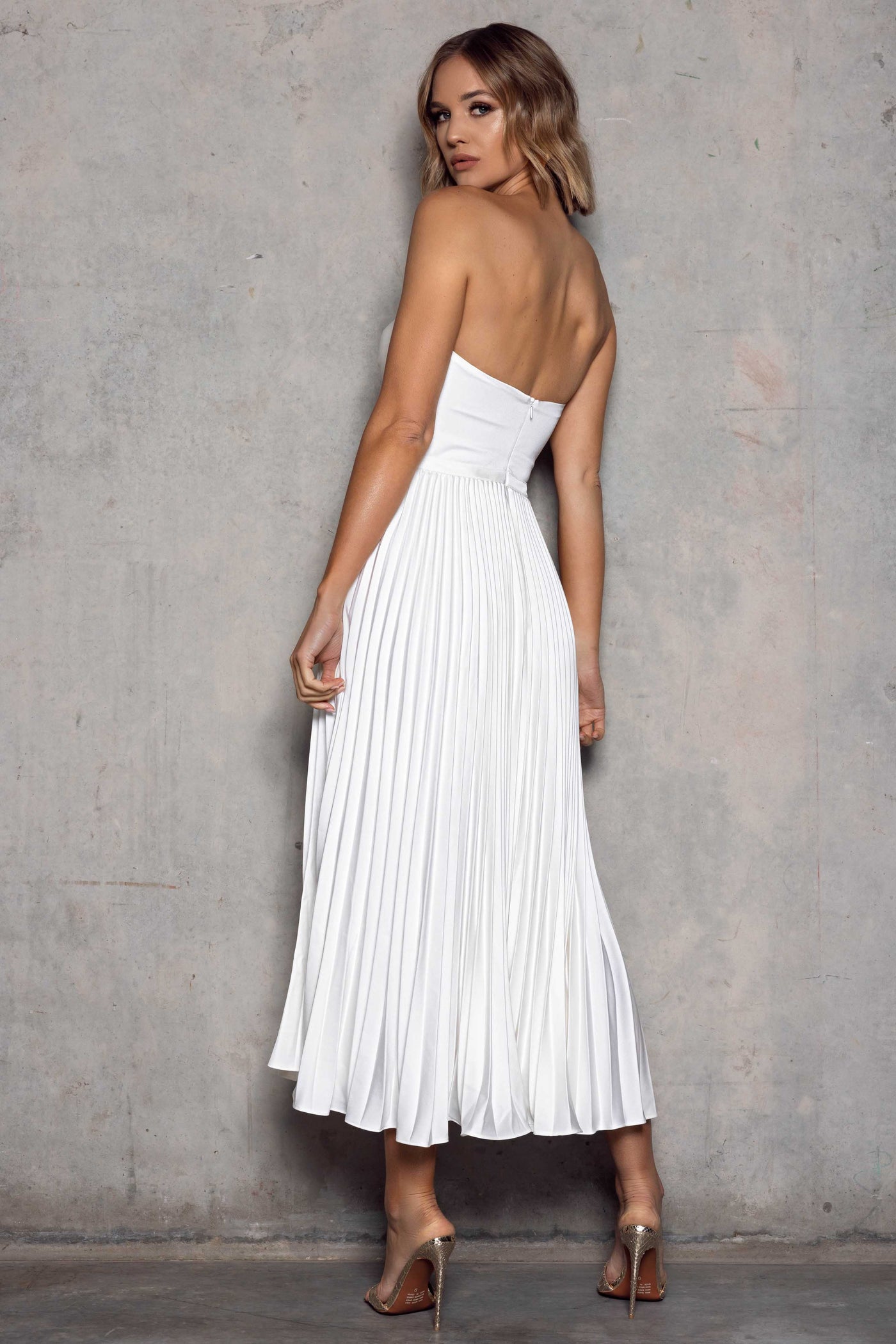 Hailey Dress in White by Elle Zeitoune - RENTAL