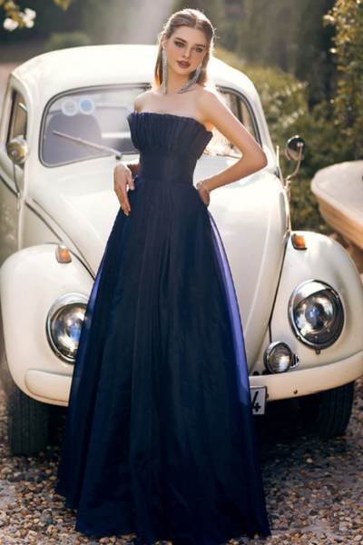 Evelyn Gown in Navy by Bariano - RENTAL