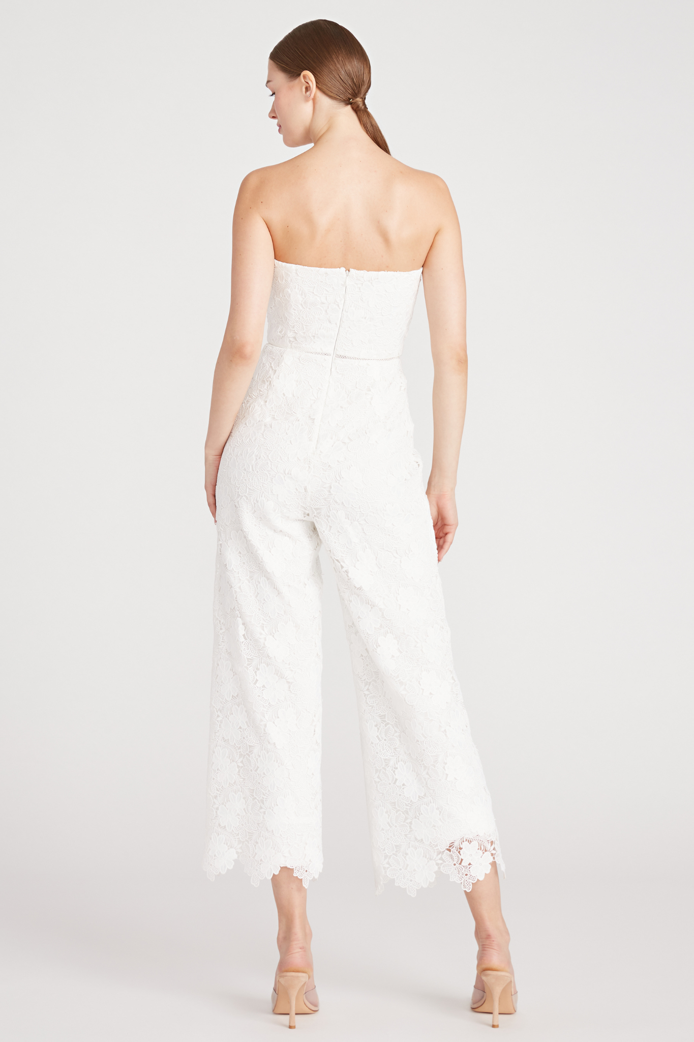 Vida White Lace Jumpsuit by ML Monique Lhuillier - RENTAL