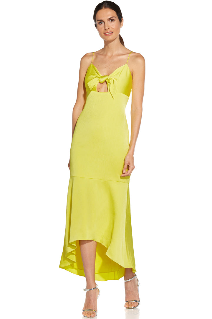Danica Tie-Front Midi Dress by Aidan Mattox