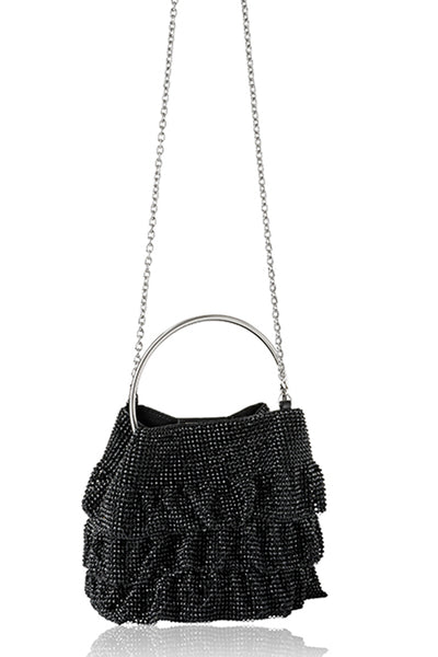 Soleil Bucket Bag in Black by Whiting and Davis - RENTAL