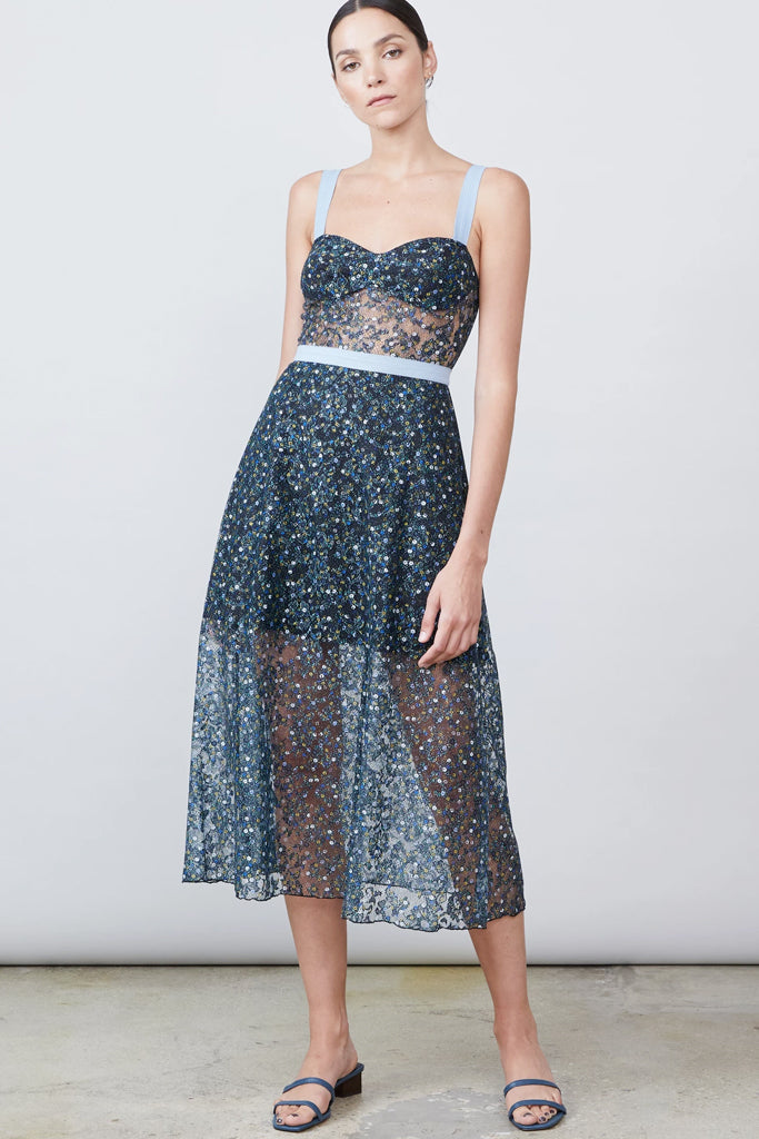 Eden Bustier Dress in Blue by Allen Schwartz RENTAL The Fitzroy