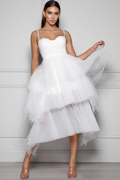 Maison Fairy Floss Tulle Dress in White by Elle Zeitoune - RENTAL – The  Fitzroy