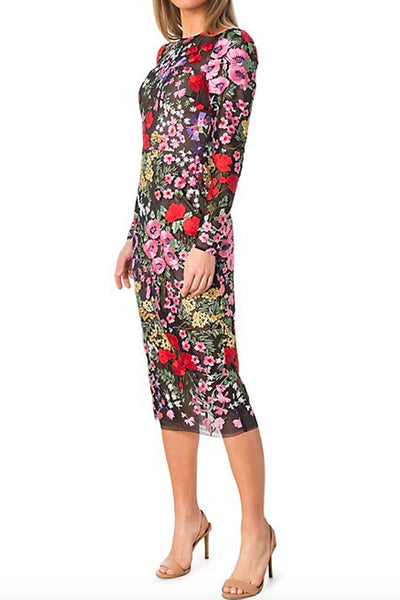 Hilary Embroidered Midi Dress by Dress The Population - RENTAL