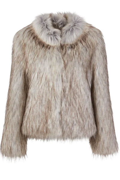 Fur Delish Faux Fur Jacket in Natural by Unreal Fur - RENTAL