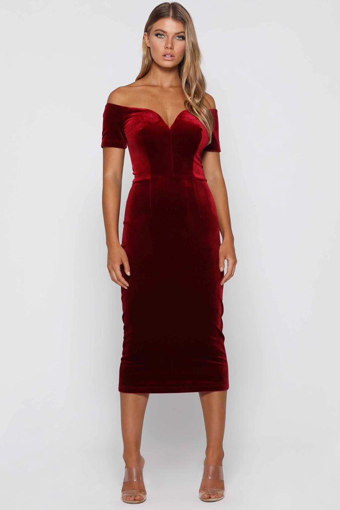 Frenchie Wine Velvet Dress by Elle Zeitoune RENTAL The Fitzroy