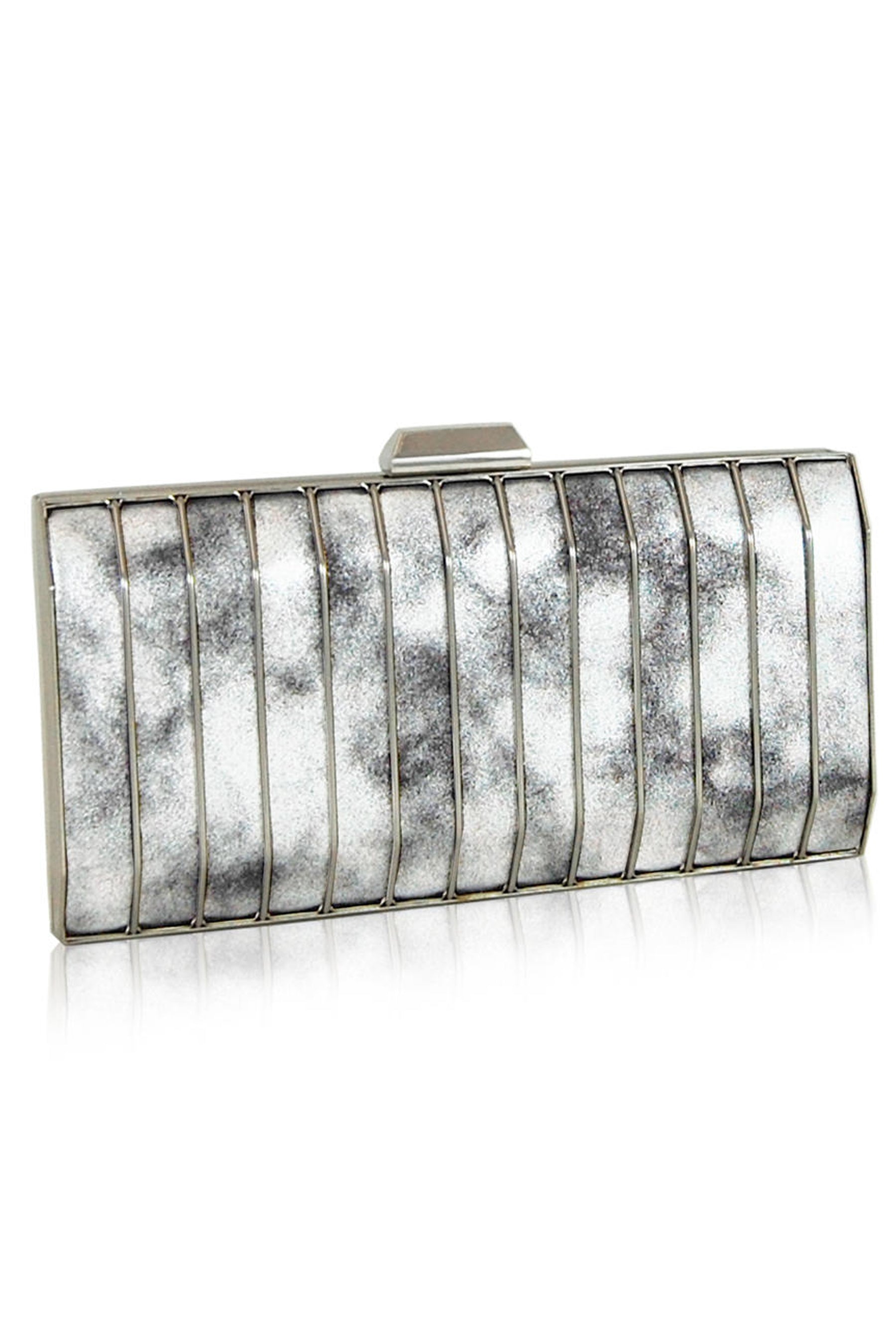 Sonia Silver Caged Clutch by Inge Christopher RENTAL The Fitzroy
