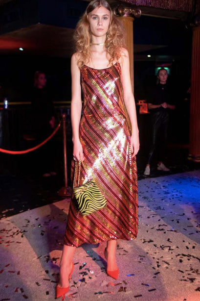 Sylvie Sequin Slip Dress by Rixo London - RENTAL