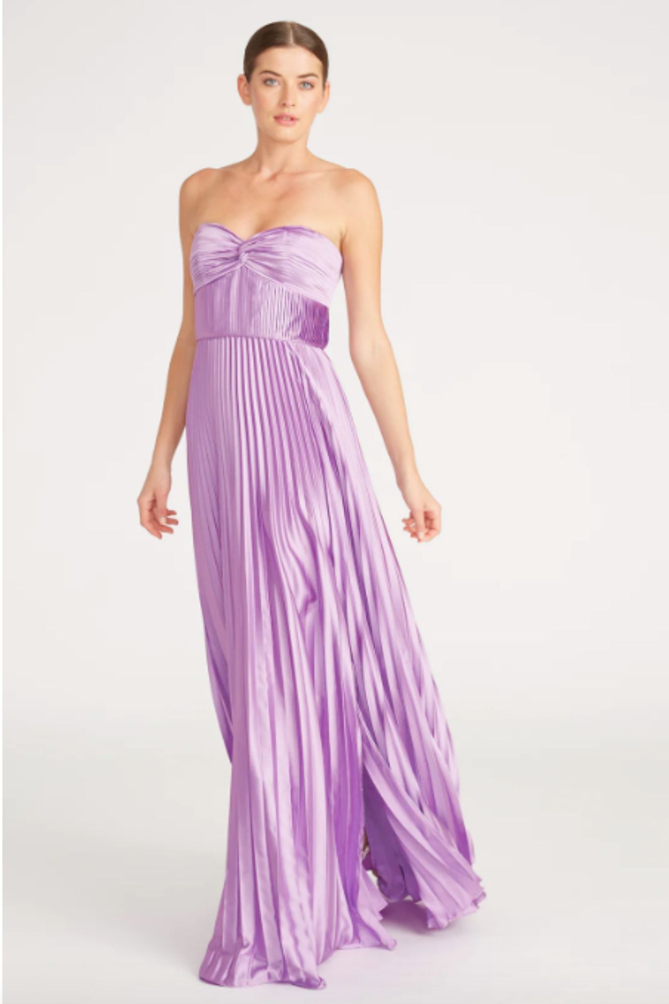 Petunia Pleated Strapless Gown by AMUR - RENTAL