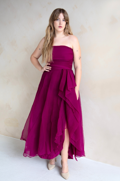 Sangria Organza Gown by Theia Couture - RENTAL