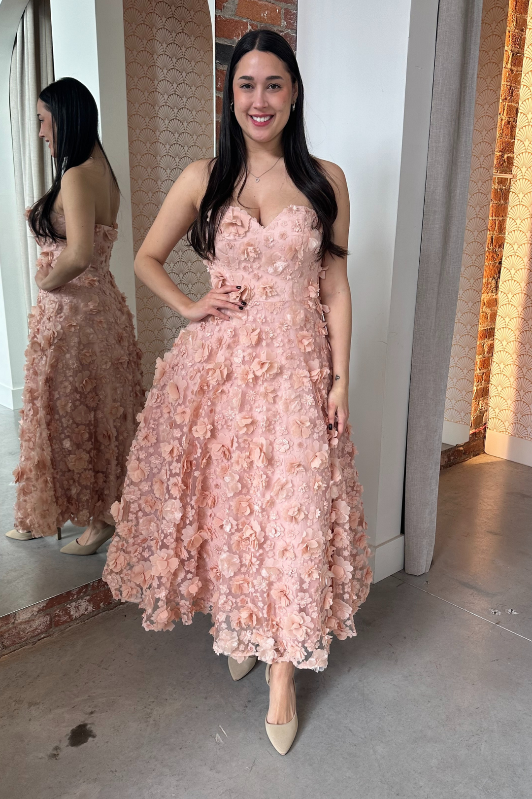 Enchanted Midi Dress in Rose by Bariano