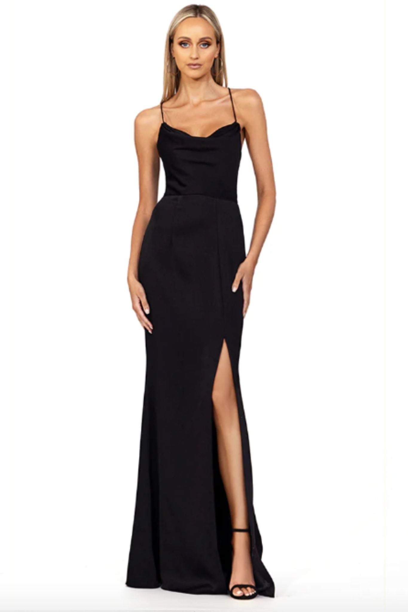 Valentina Cowl Neck Gown by Bariano - RENTAL