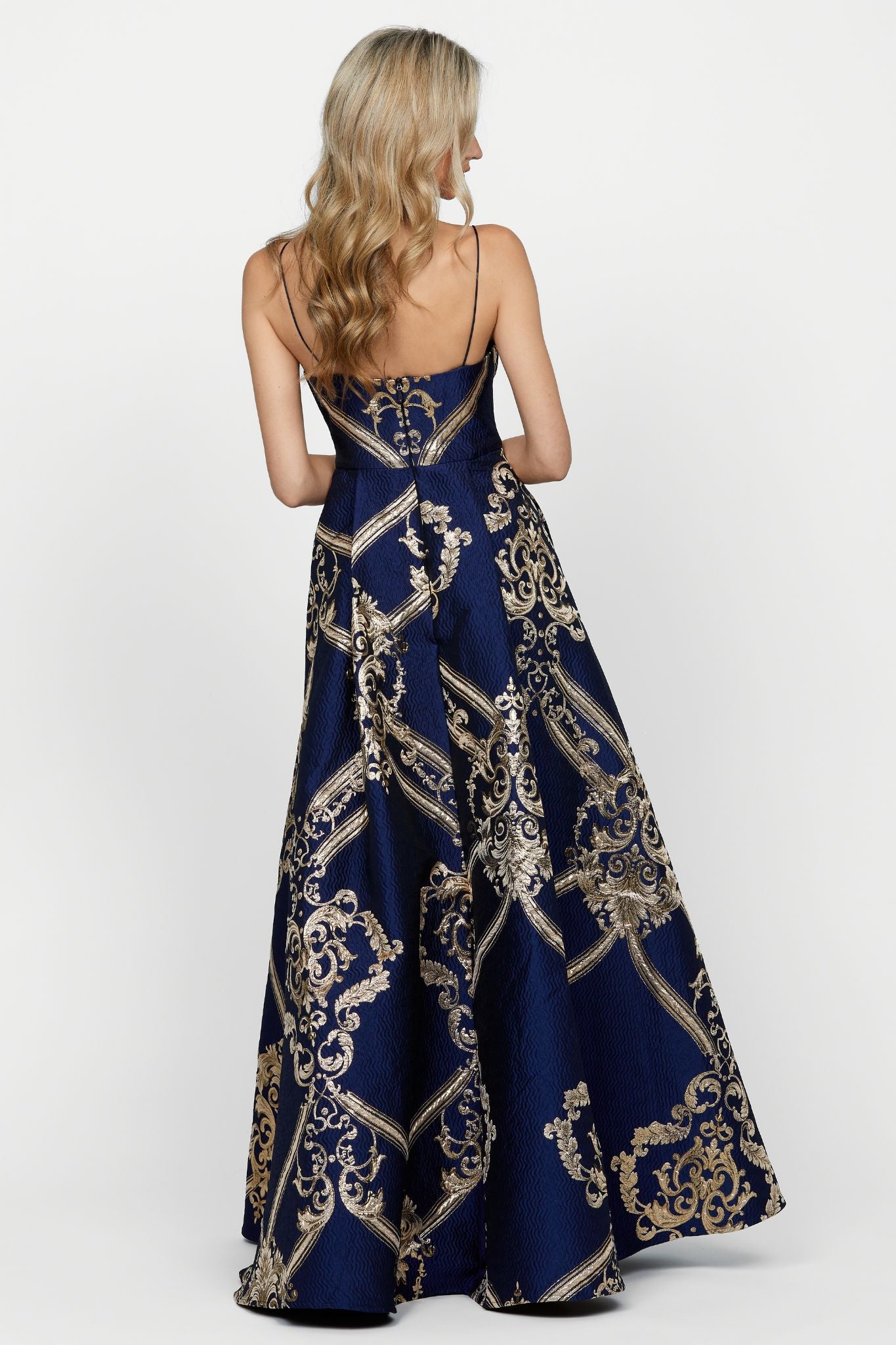 Edwina Jacquard Gown by Bariano - RENTAL
