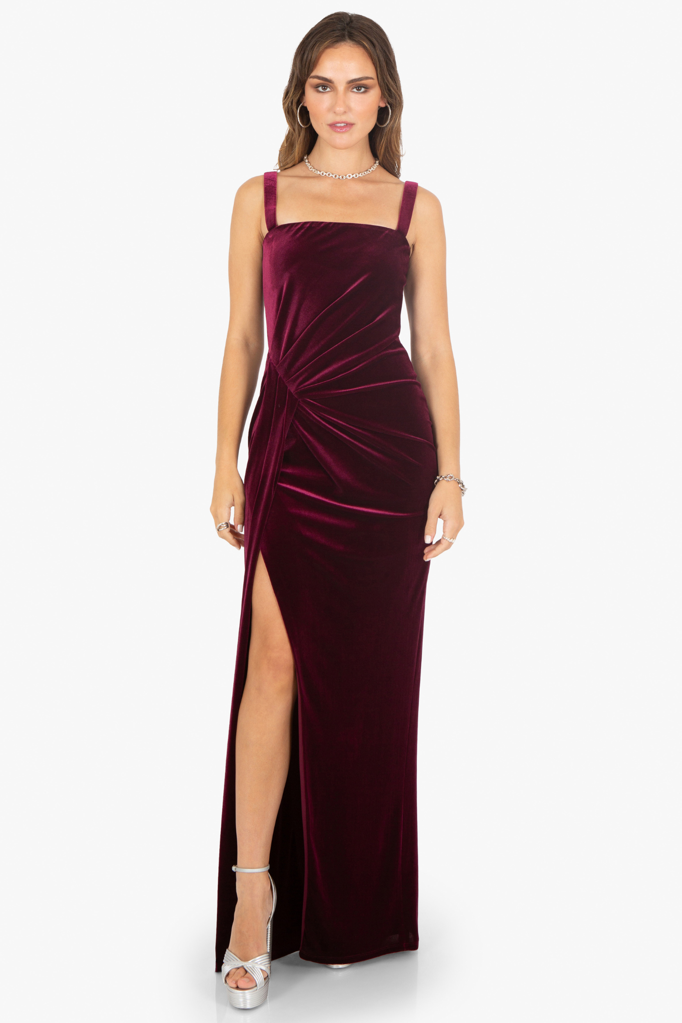 Domino Gown in Burgundy by Black Halo - RENTAL