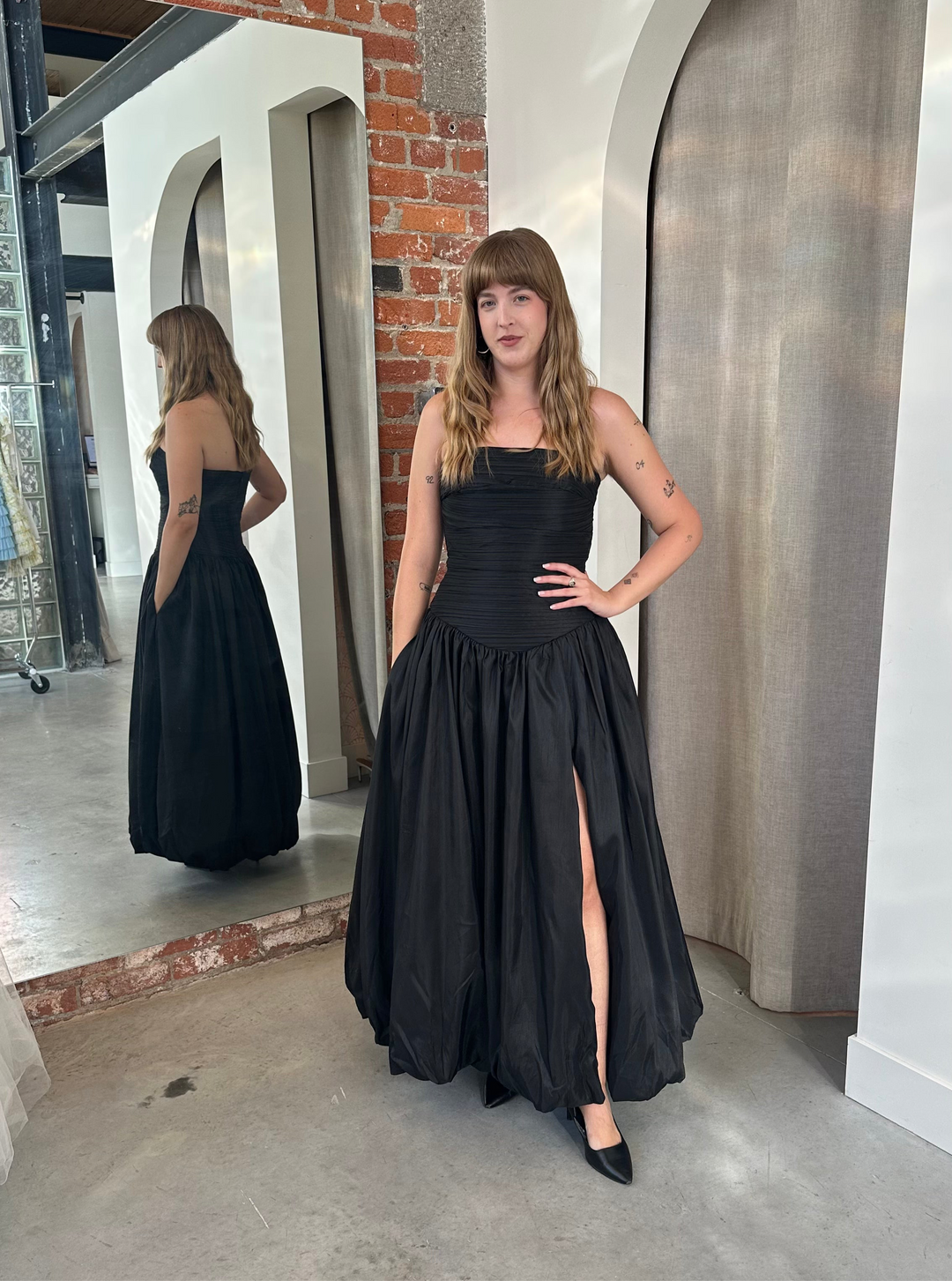 Georgia Strapless Dress in Black by Hutch