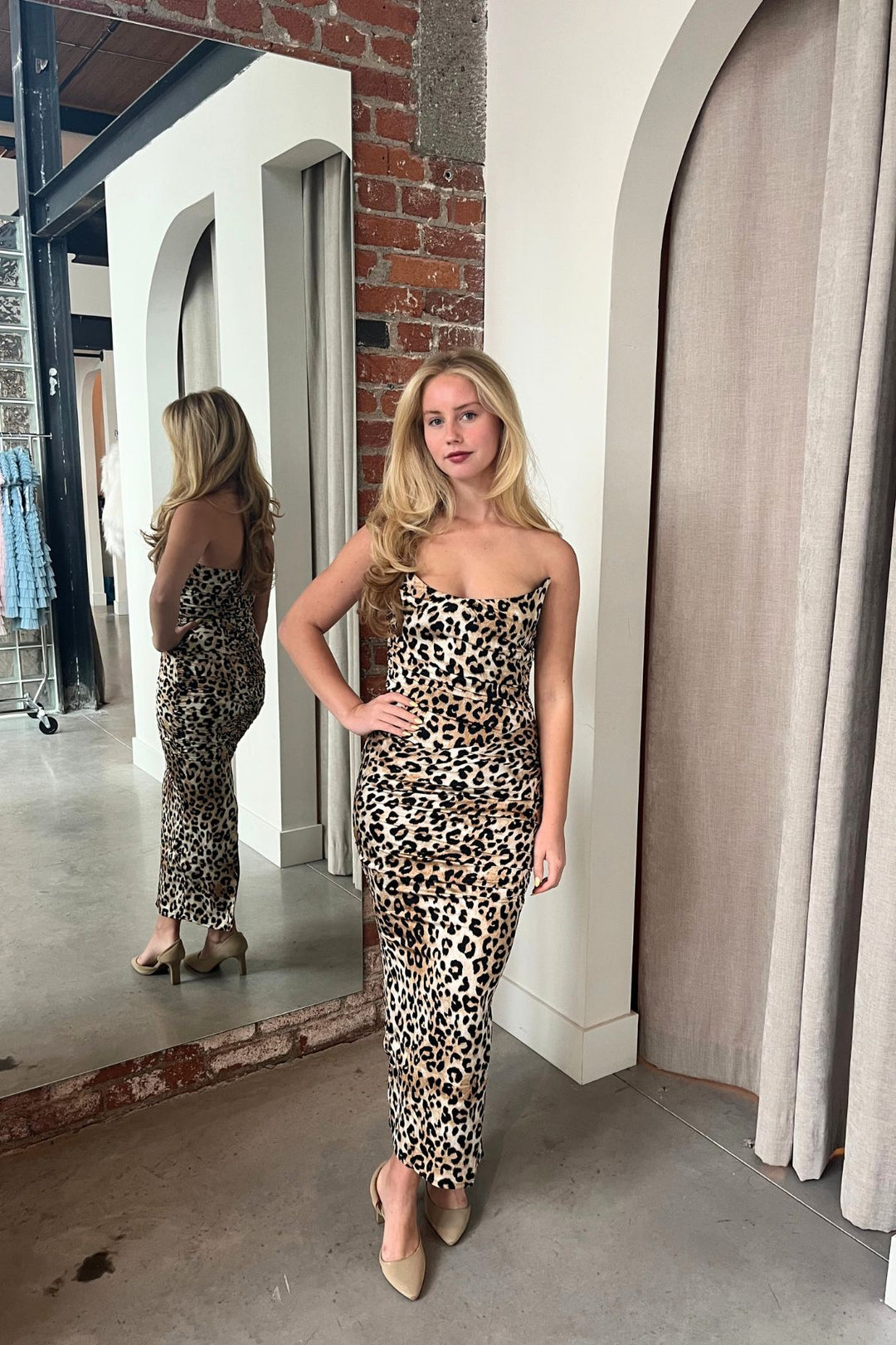 Rayleigh Leopard Midi Dress by Elle Zeitoune - RENTAL – The