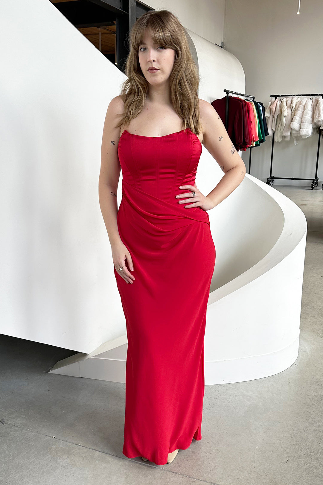 Elora Dress in Red by Lexi