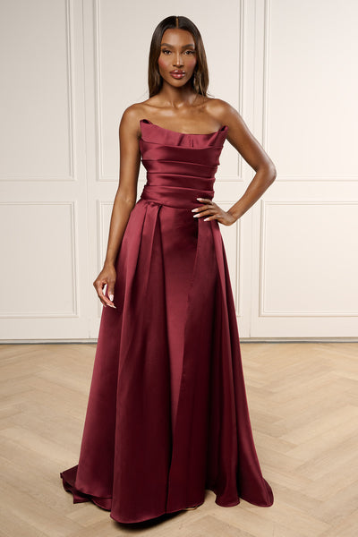 nicole bakti red dress Nicole Bakti 7038 strapless red sequins dress 8 / Silver