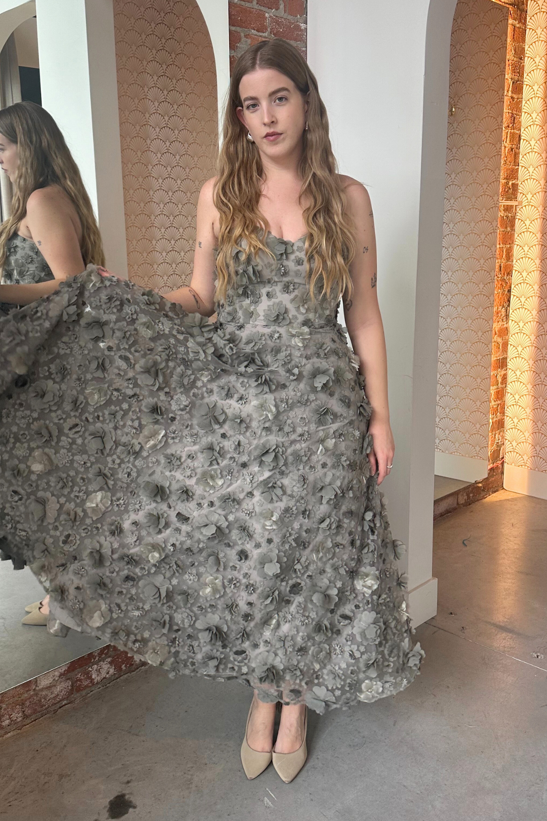 Enchanted Midi Dress in Sage by Bariano - RENTAL – The Fitzroy