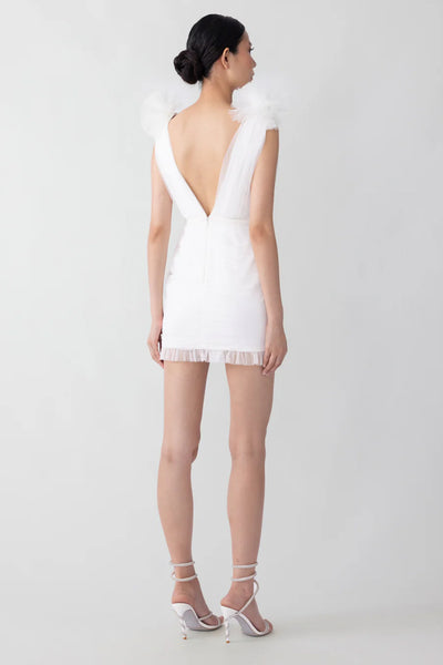 Harlie Mini Dress in White by Sau Lee - RENTAL