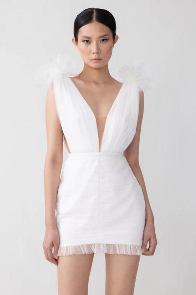 Harlie Mini Dress in White by Sau Lee - RENTAL