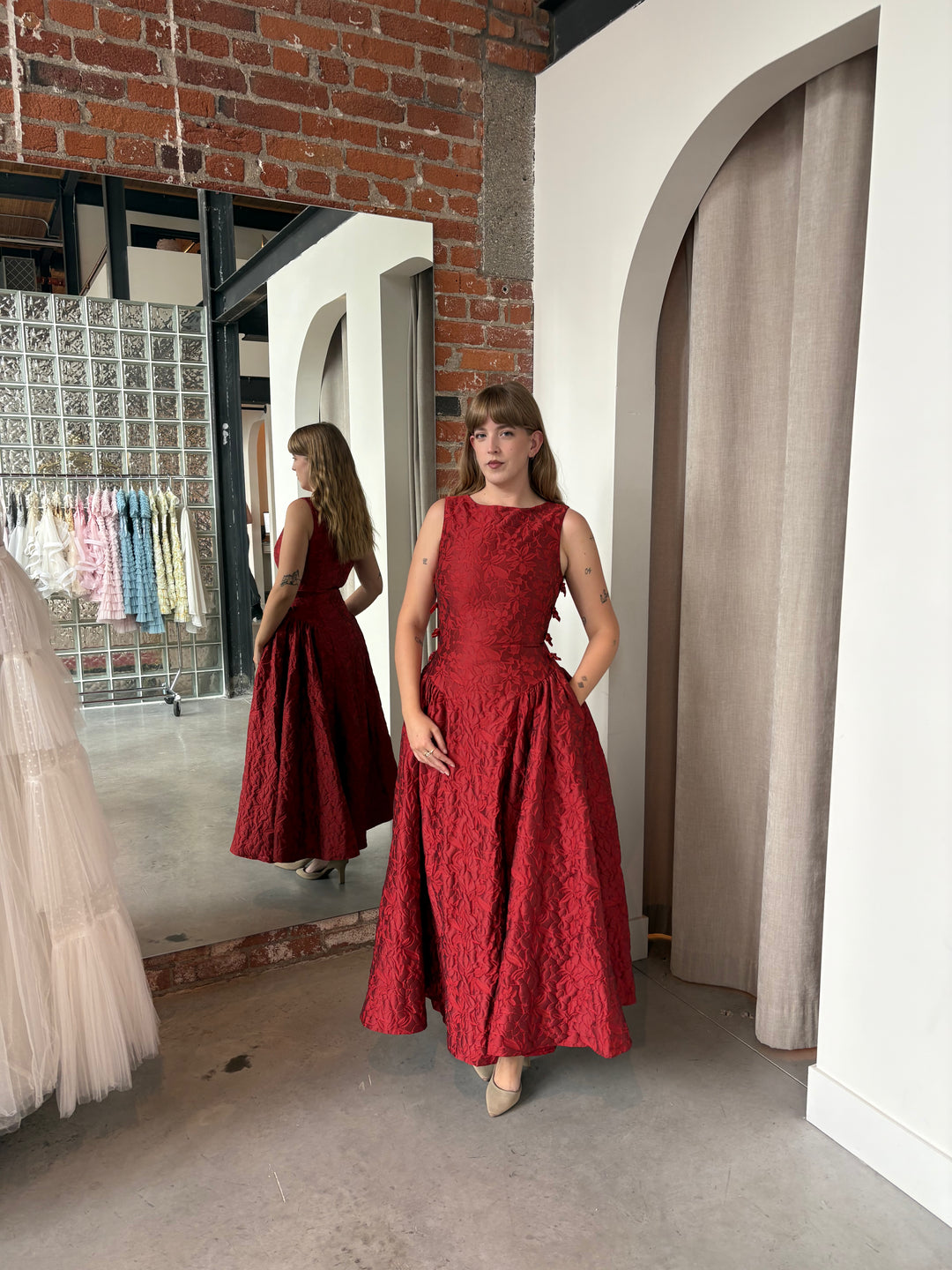Frannie Jacquard Midi Dress by Sau Lee