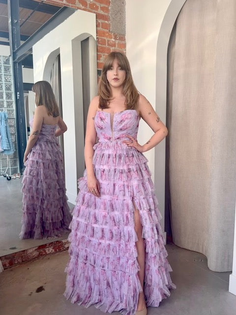 Soprano Strapless Tiered Ball Gown by Bariano RENTAL – The Fitzroy