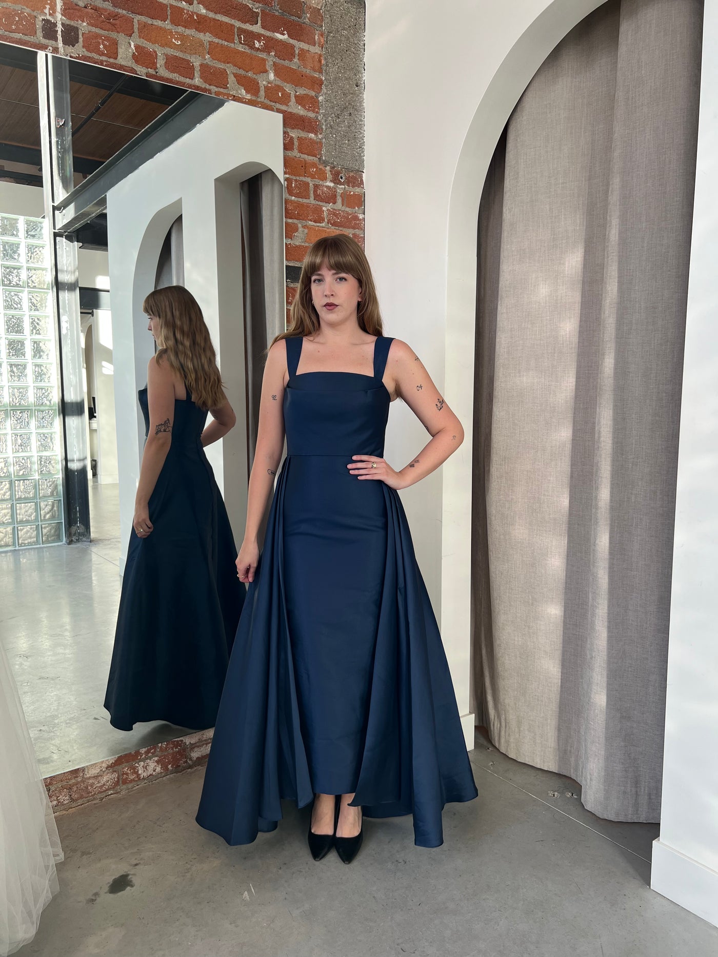 Victoria Navy Gown by Theia Couture - RENTAL