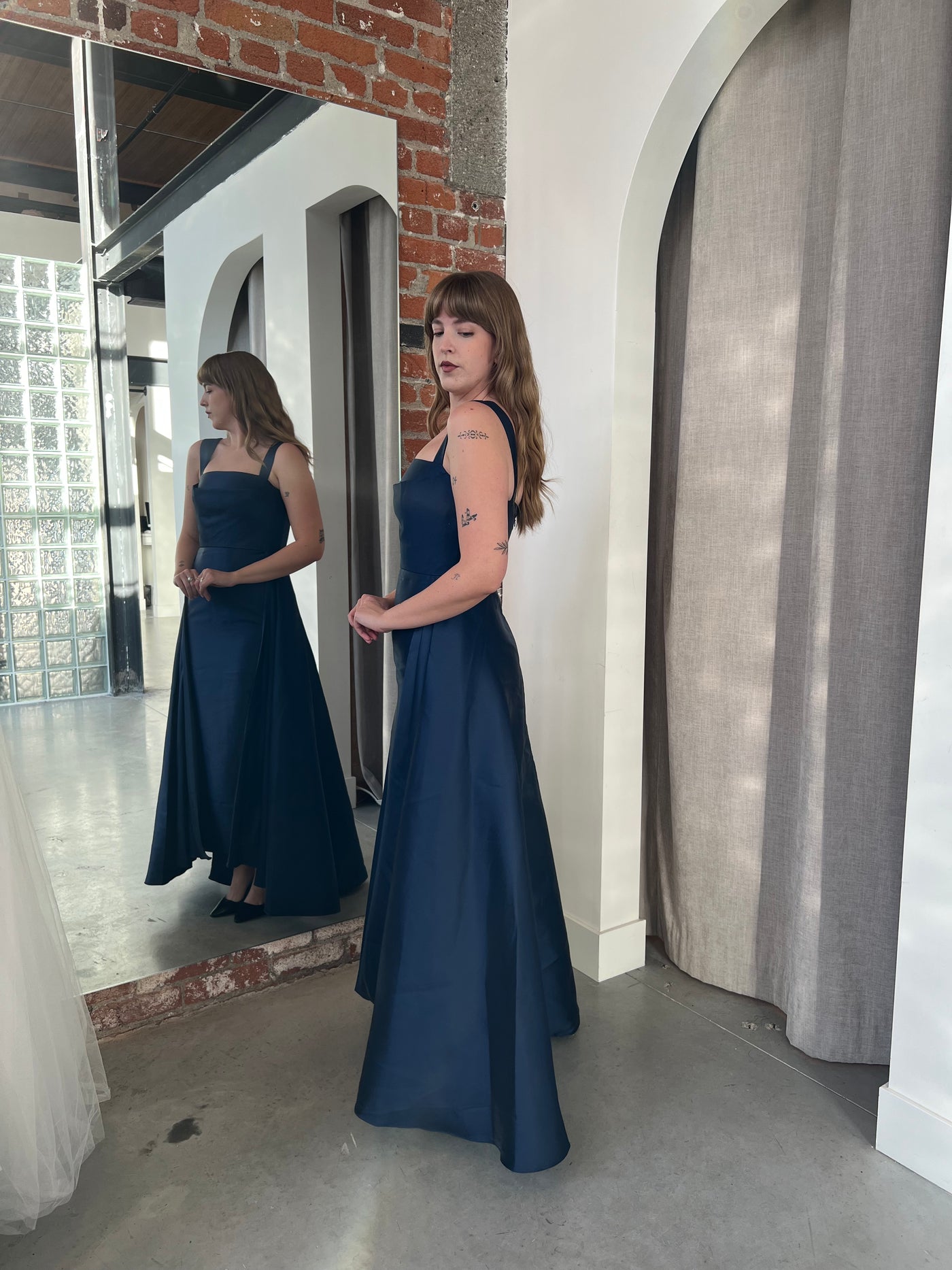 Victoria Navy Gown by Theia Couture - RENTAL
