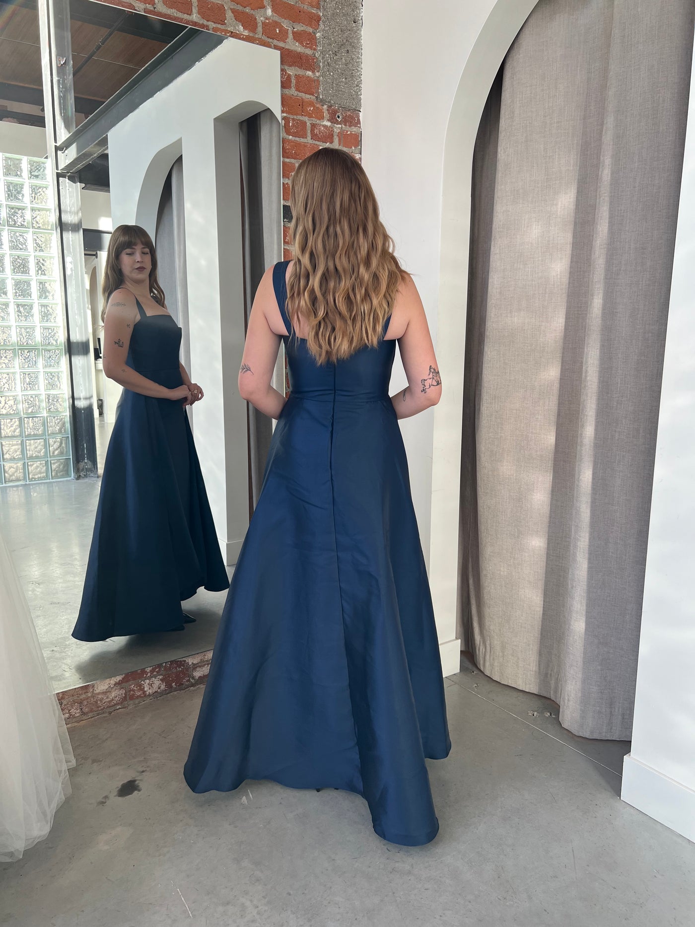 Victoria Navy Gown by Theia Couture - RENTAL