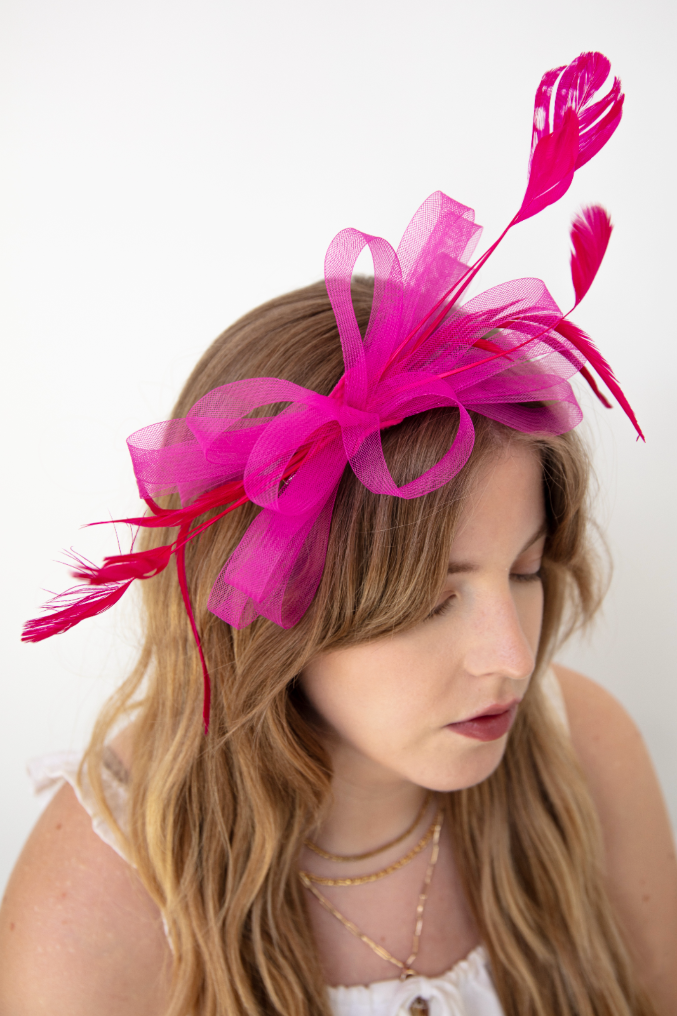 Woodbine Pink Fascinator - RENTAL