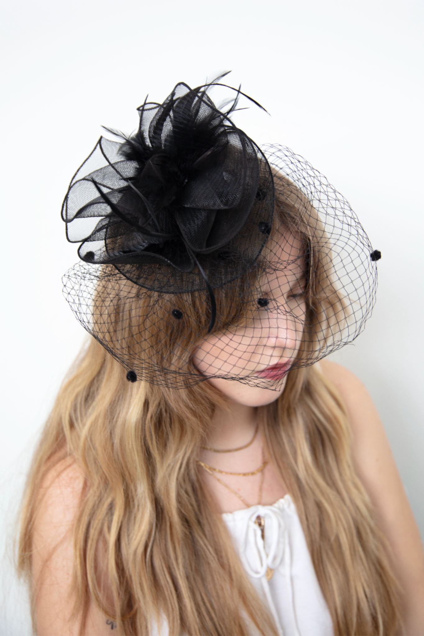 Poe Black Fascinator - RENTAL