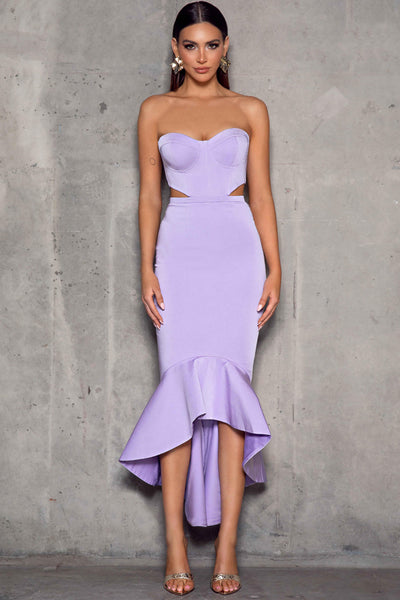 Kandace Midi Dress in Lavender by Elle Zeitoune - RENTAL