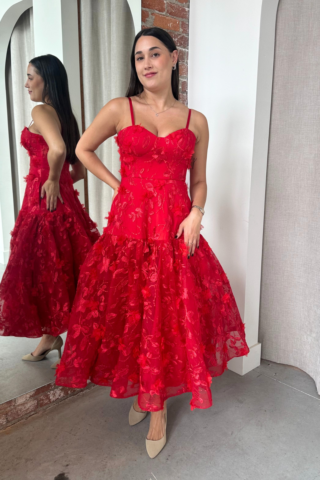 Lady in Red Dress by Bariano - RENTAL The Fitzroy Lady in Red Dress by Bariano - RENTAL The Fitzroy