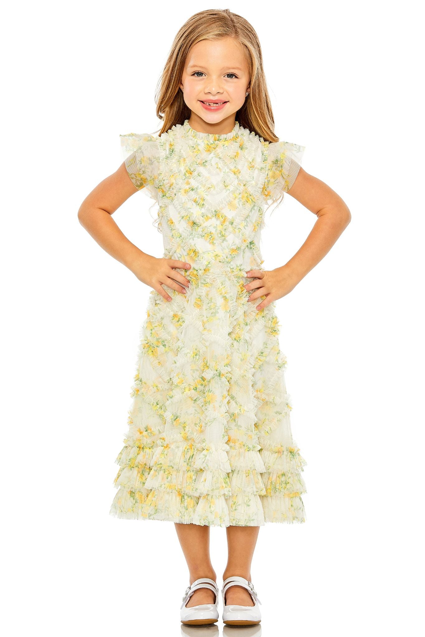 Goldie Ruffle Kids Dress by Mac Duggal - RENTAL