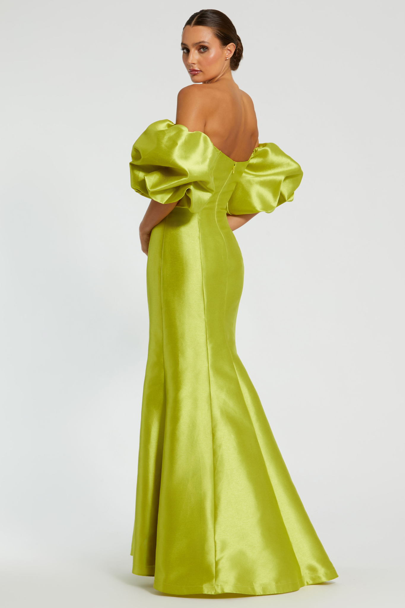 Manon Trumpet Gown in Chartreuse by Mac Duggal - RENTAL